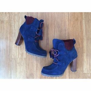 Tommy Hilfiger Cobalt Blue Suede Booties